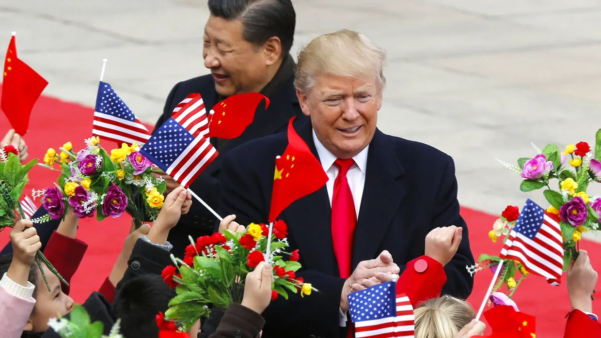 Der chinesische Staats- und Parteichef Xi Jinping und der amerikanische Präsident Donald Trump in Peking am 9. November 2017.