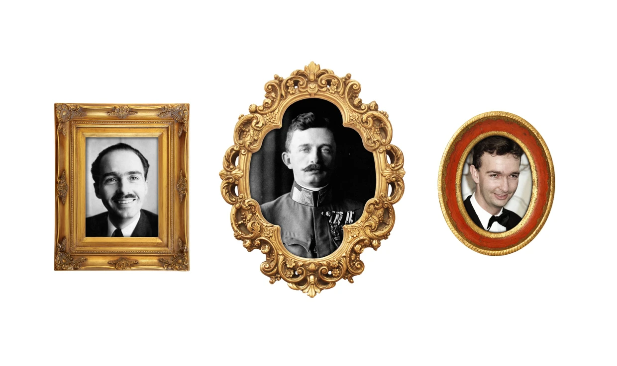 Drei Generationen von Habsburgern: Kaiser Karl (Mitte), Kaisersohn Otto (links) und Kaiserenkel Karl (rechts)