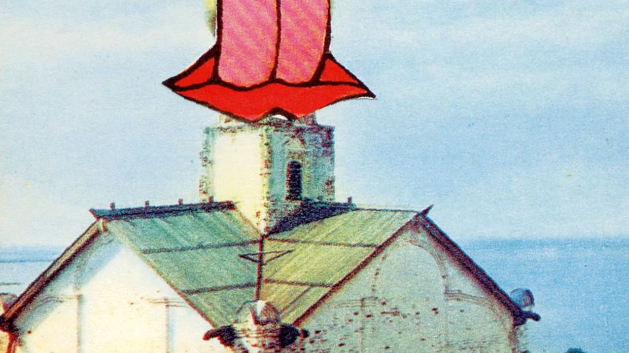 Erika Stürmer-Alex, ­Collage über „Russisches ­Kloster“, 1982 (Postkarte)