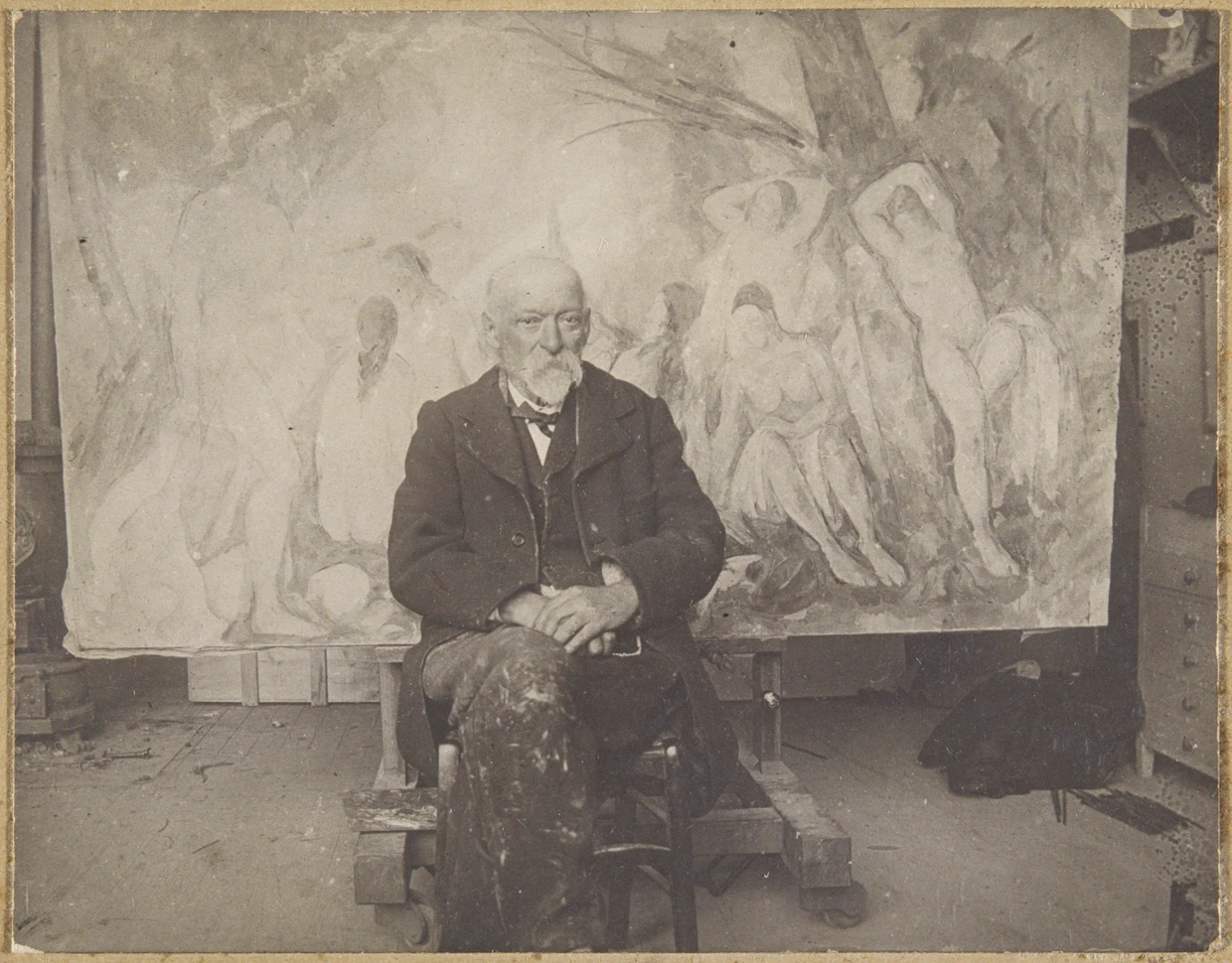 Paul Cezanne in seinem Atelier in Les Lauves