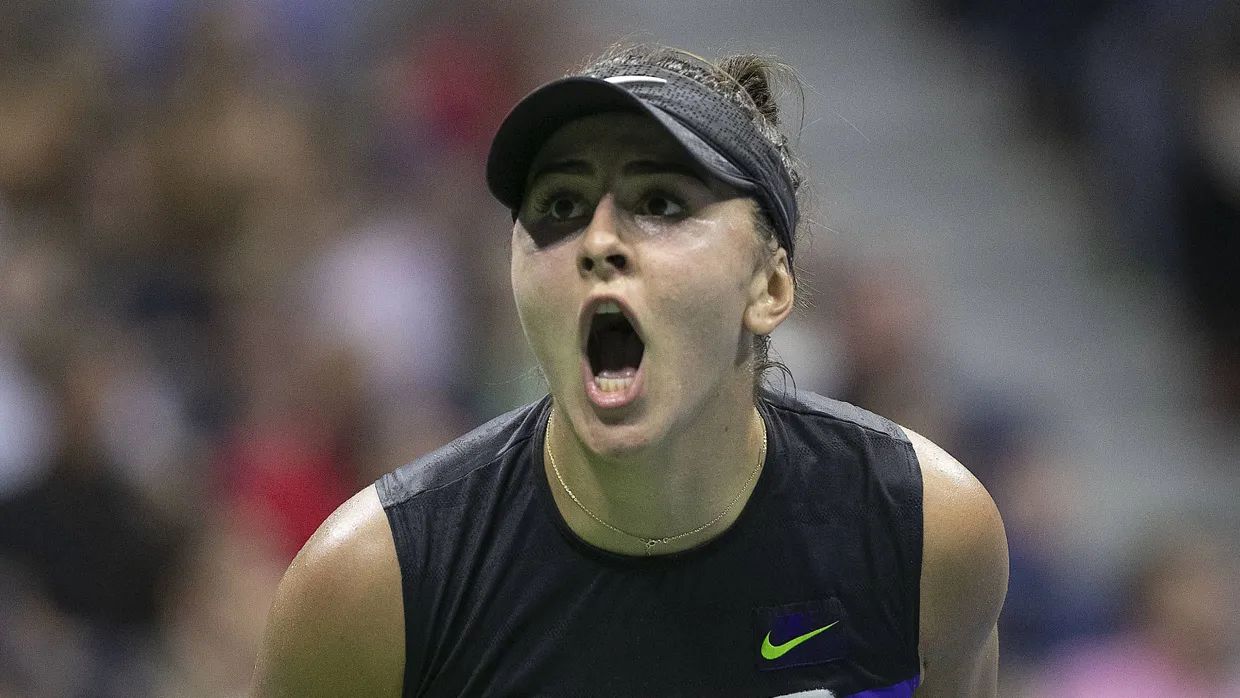 Bianca Andreescu aus Kanada jubelt über ihren Sieg bei den US Open.