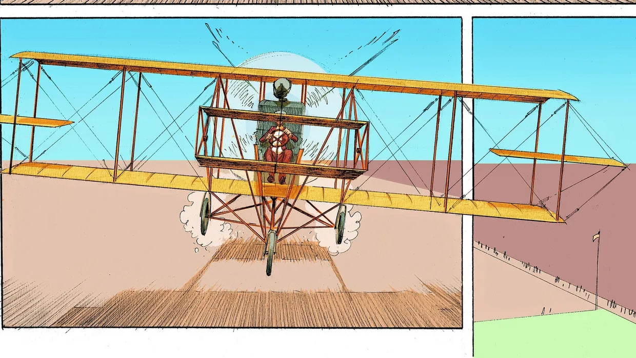 Flieg, Gedanke: Franz Kafka besucht im Italienurlaub mit Freunden eine Flugschau.