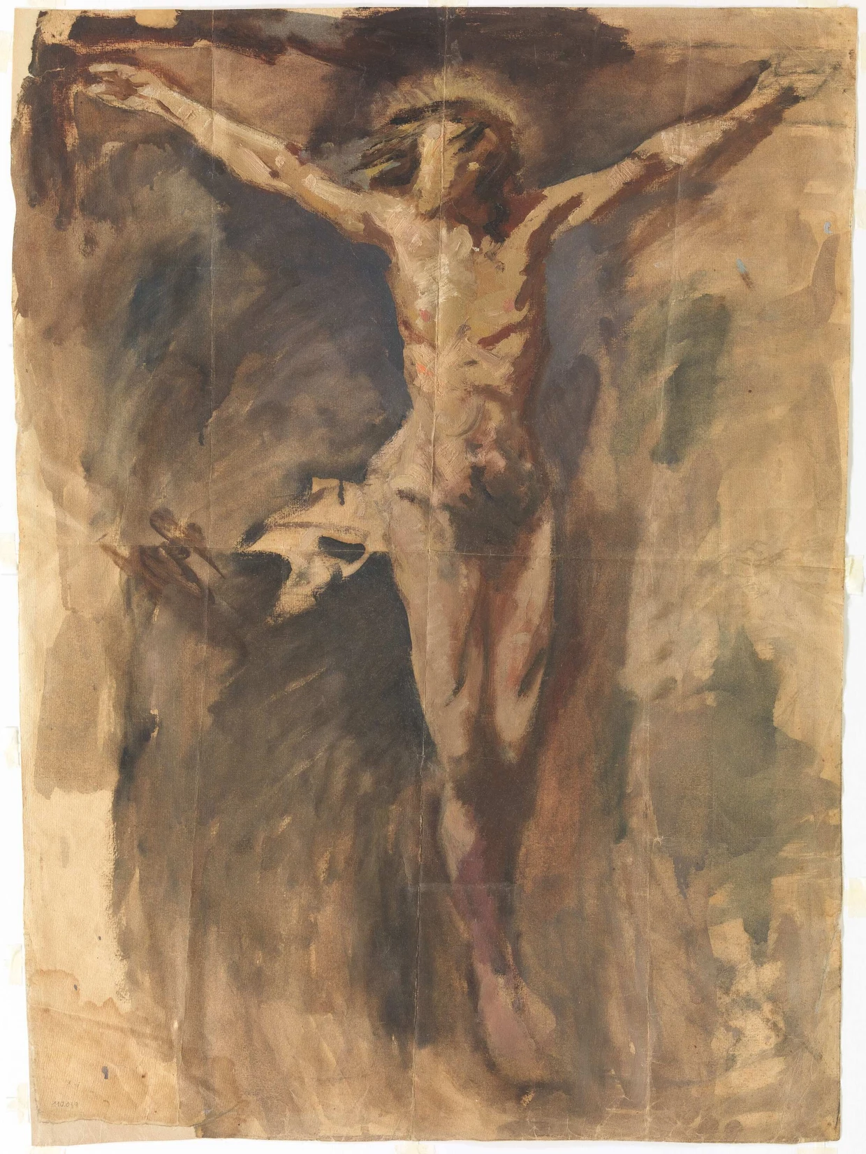 Als wäre der Tierhautüberzug des Cristo de Burgos ins Gesicht gewandert: Picassos in Barcelona geschaffener „Cristo crucificado“ von 1897