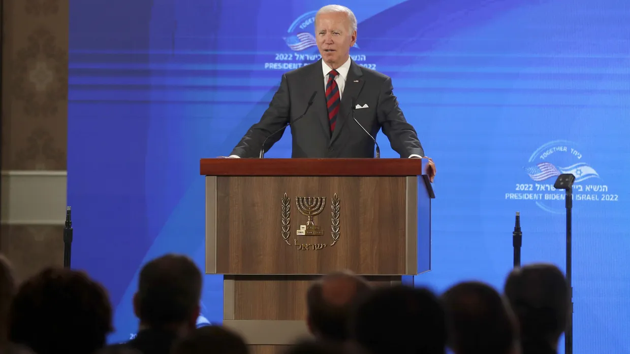 Joe Biden am Donnerstag in Jerusalem