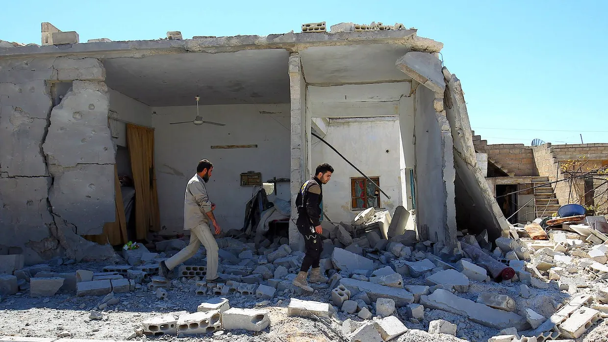 Trümmer der Stadt Chan Scheichun nach dem Luftangriff in der syrischen Provinz Idlib