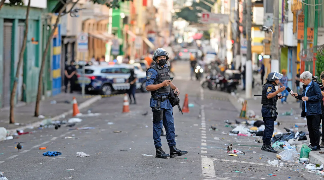 Polizeieinsatz im Mai in einem Stadtteil von São Paulo, der wegen der vielen Drogenabhängigen dort „Crackland“ genannt wird.