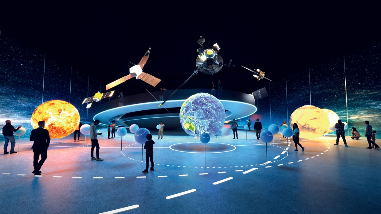 Weltraum-Erlebniswelt: So soll das geplante Besucherzentrum der ESA in Darmstadt aussehen.