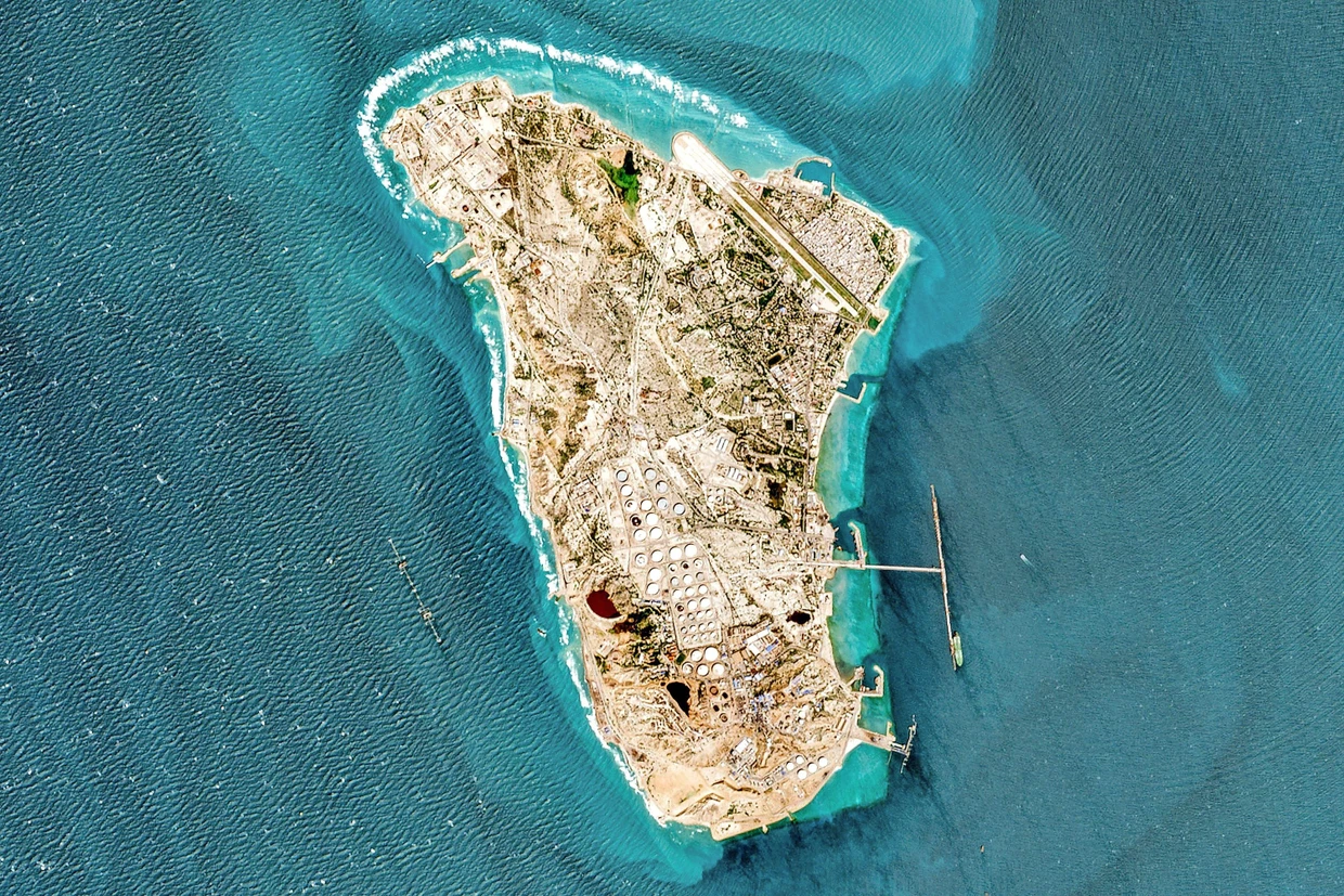 Neuer Fokus der Angriffe: Eine Satellitenaufnahme der Insel Kharg am 2. März
