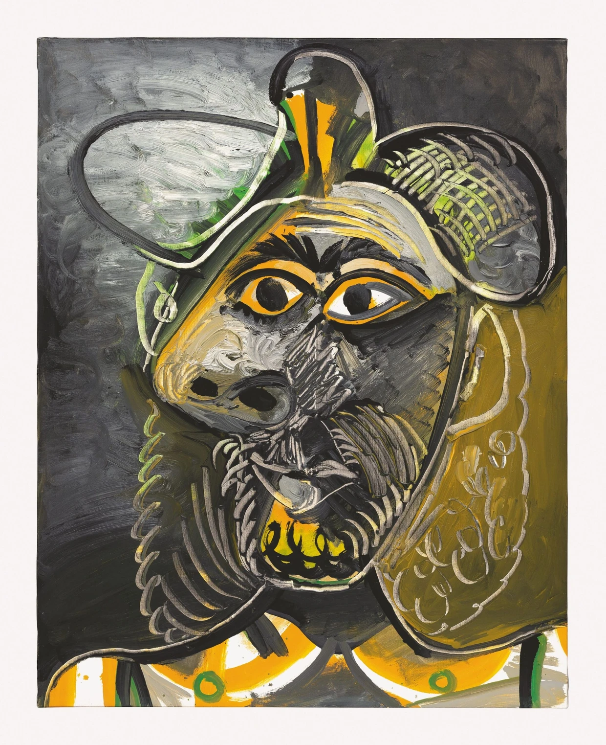 In der langen Tradition der Vera Icon: Picassos zwei Jahre vor seinem Tod gemalter „Cabeza de hombre“ (‘Haupt eines Mannes“) aus Mougins, 23 August 1971