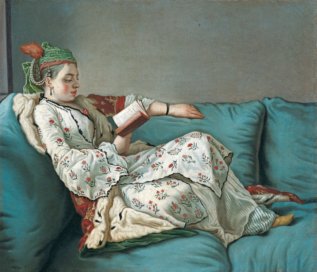  Jean-Étienne Liotards „Lesende Frau in orientalischer Kleidung“, um 1750-1755