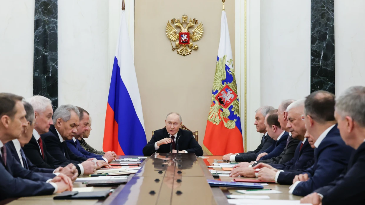 Putin bei einer Sitzung des Sicherheitsrates im Kreml im Februar 2026