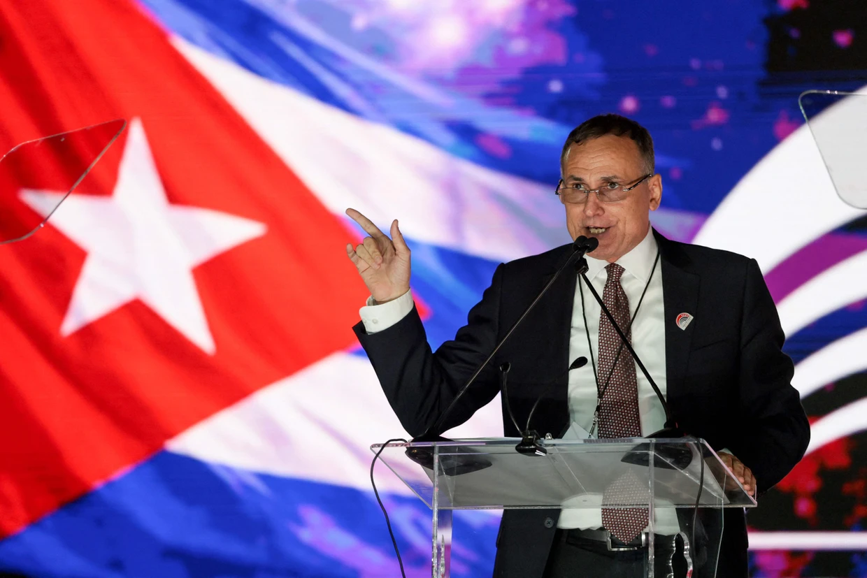 Hialeah, 24. März 2026: José Daniel Ferrer bei einer Kundgebung in Florida nach seiner Abschiebung in die USA