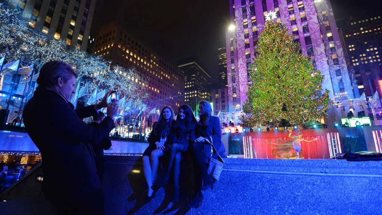 Acht Kilometer Lichterketten: der „Rockefeller Tree“ in New York
