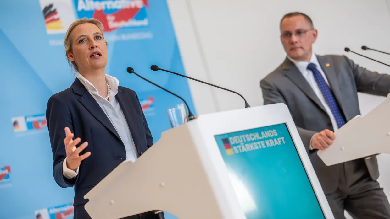 Alice Weidel und Tino Chrupalla im Bundestag