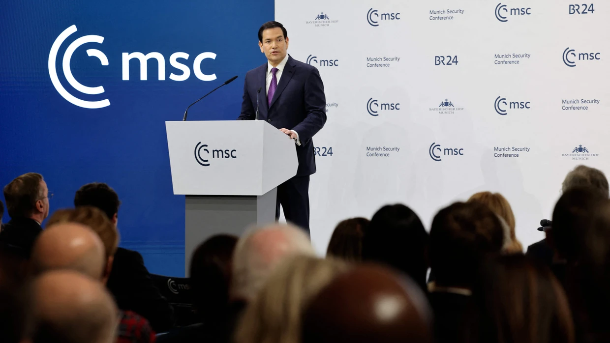 Marco Rubio bei seiner Rede auf der Münchner Sicherheitskonferenz im Bayerischen Hof