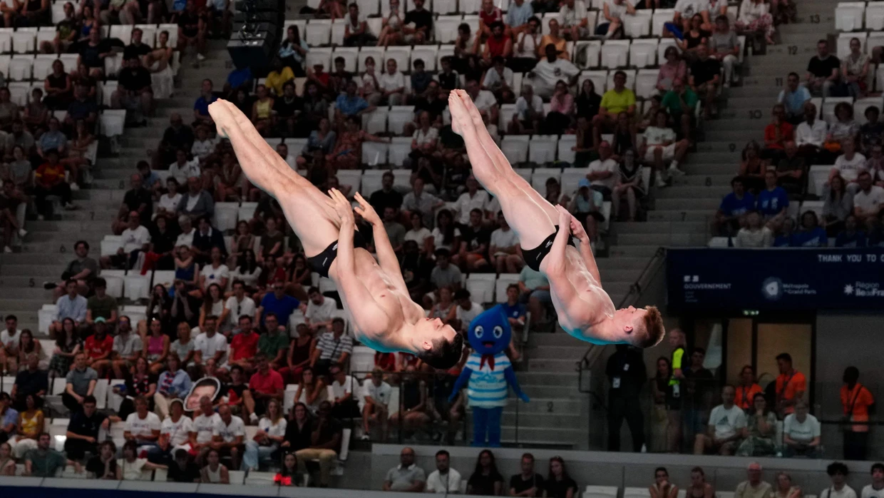 Lou Massenberg und Jonathan Schauer auf dem Weg zum EM-Titel im Synchronwettbewerb