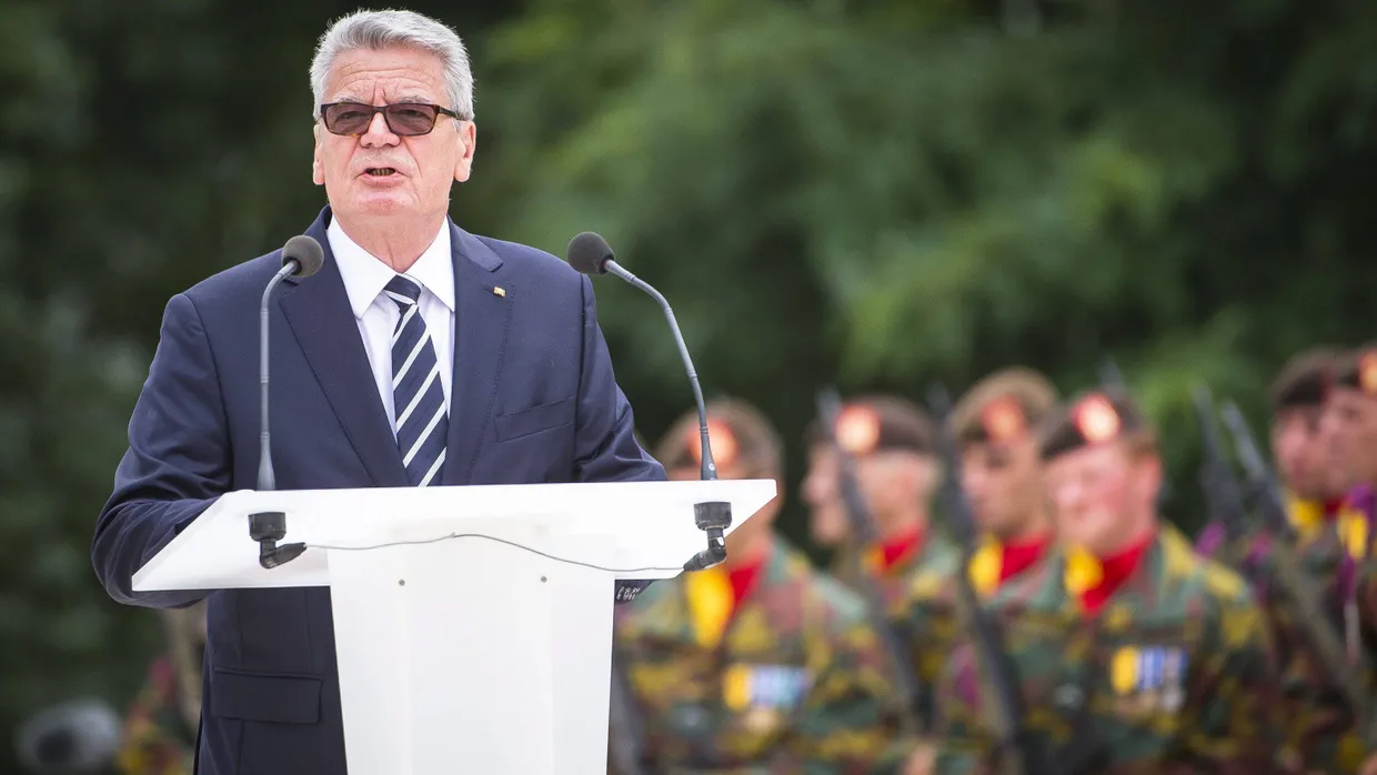 Bundespräsident Joachim Gauck spricht bei einer Gedenkfeier zum Ausbruch des Ersten Weltkriegs