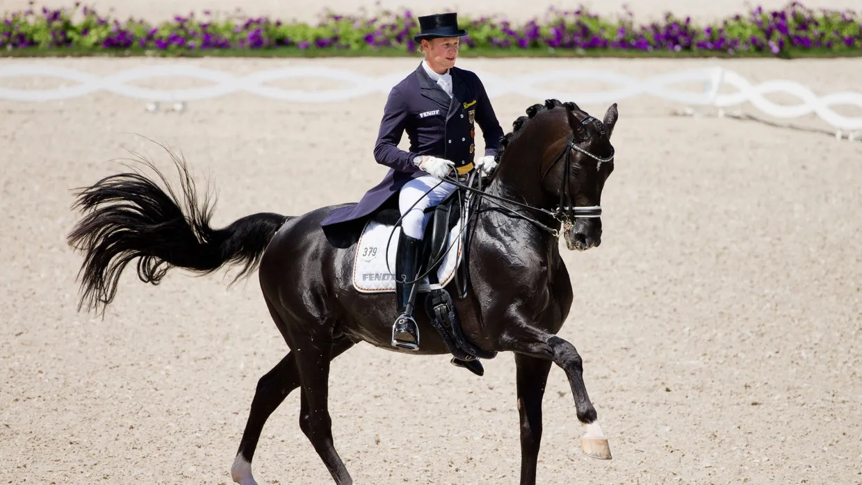 Der deutsche Reiter Matthias Alexander Rath mit seinem Pferd „Totilas“ beim CHIO in Aachen.
