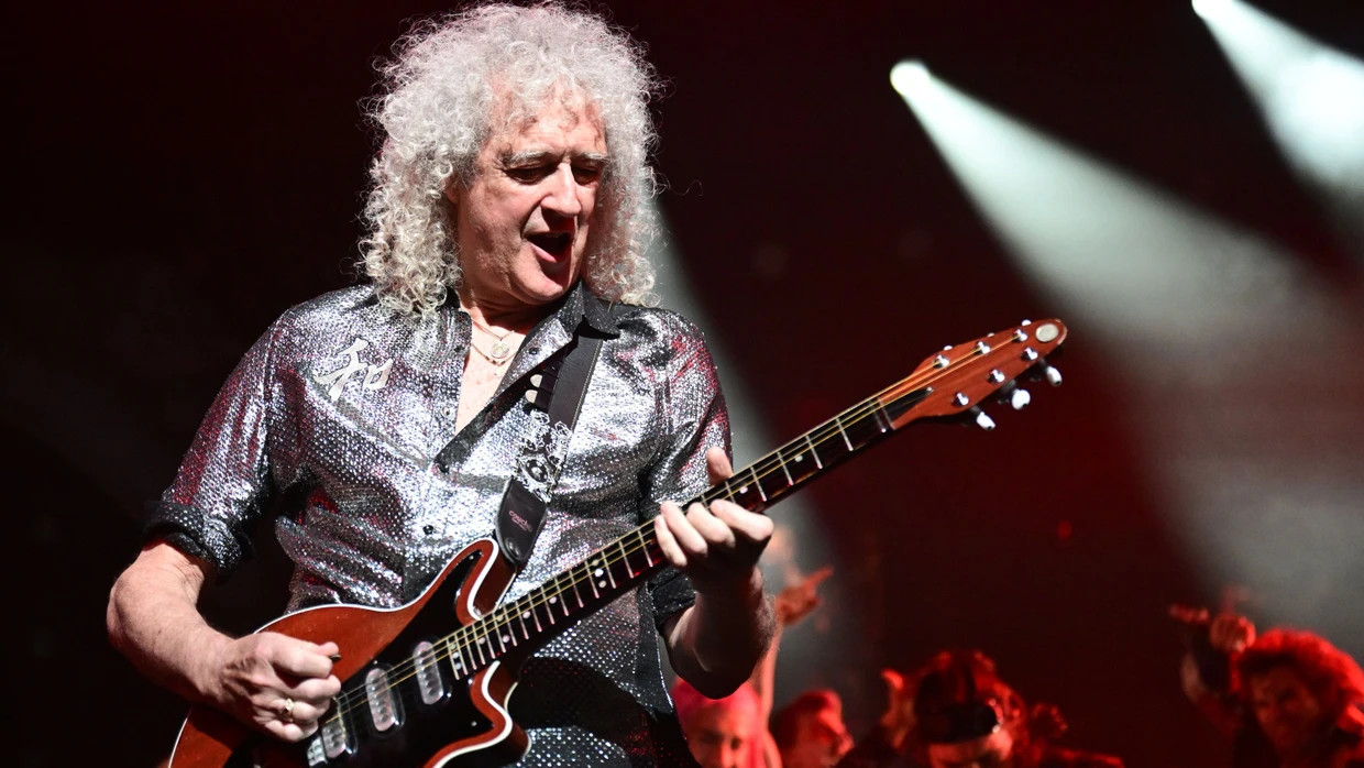 Brian May, der Gitarrist von Queen, beim Musical "We will rock you"