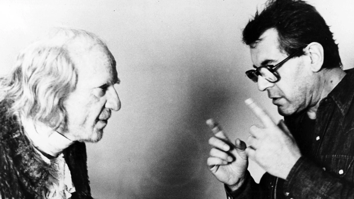 Auf dem Weg zum zweiten Oscar: Milos Forman (18. Februar 1932 bis 13. April 2018) mit F. Murray Abraham bei den Dreharbeiten zu „Amadeus“