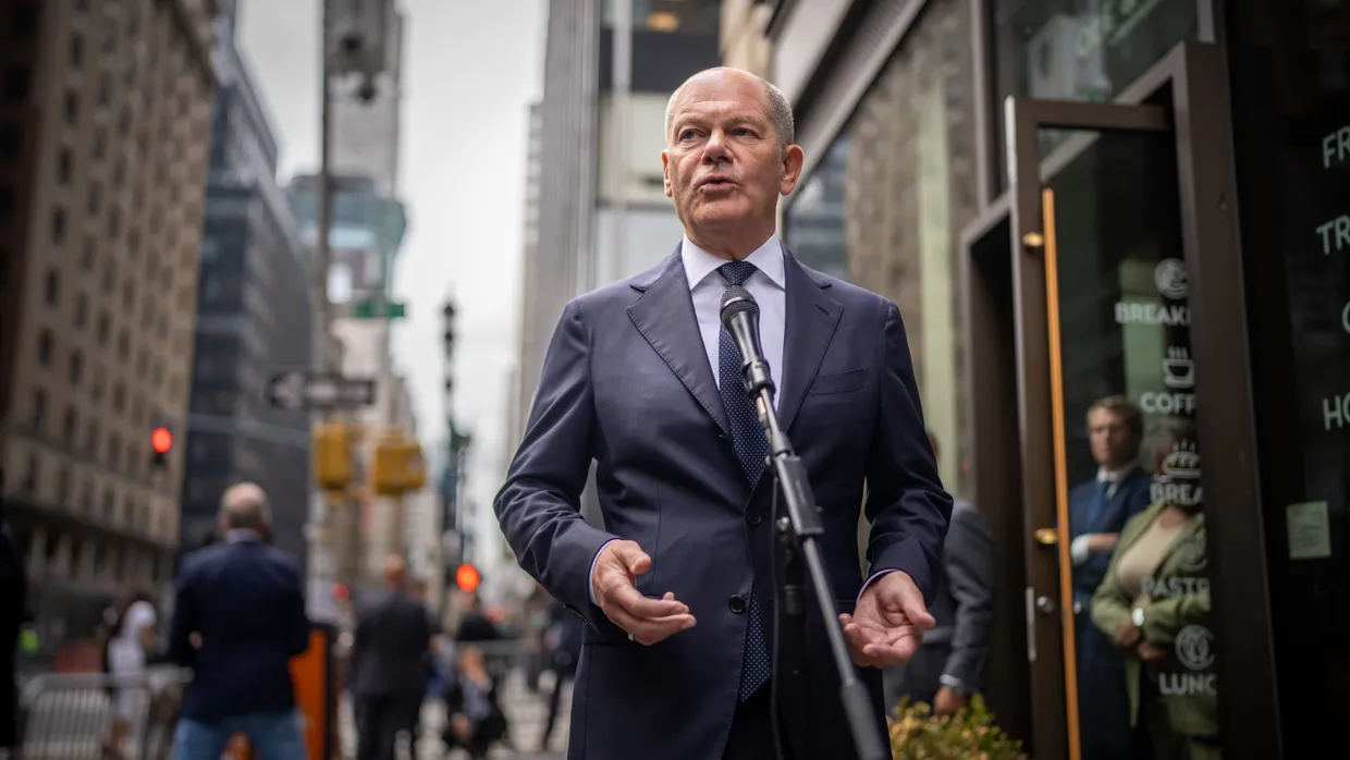 Olaf Scholz in New York.