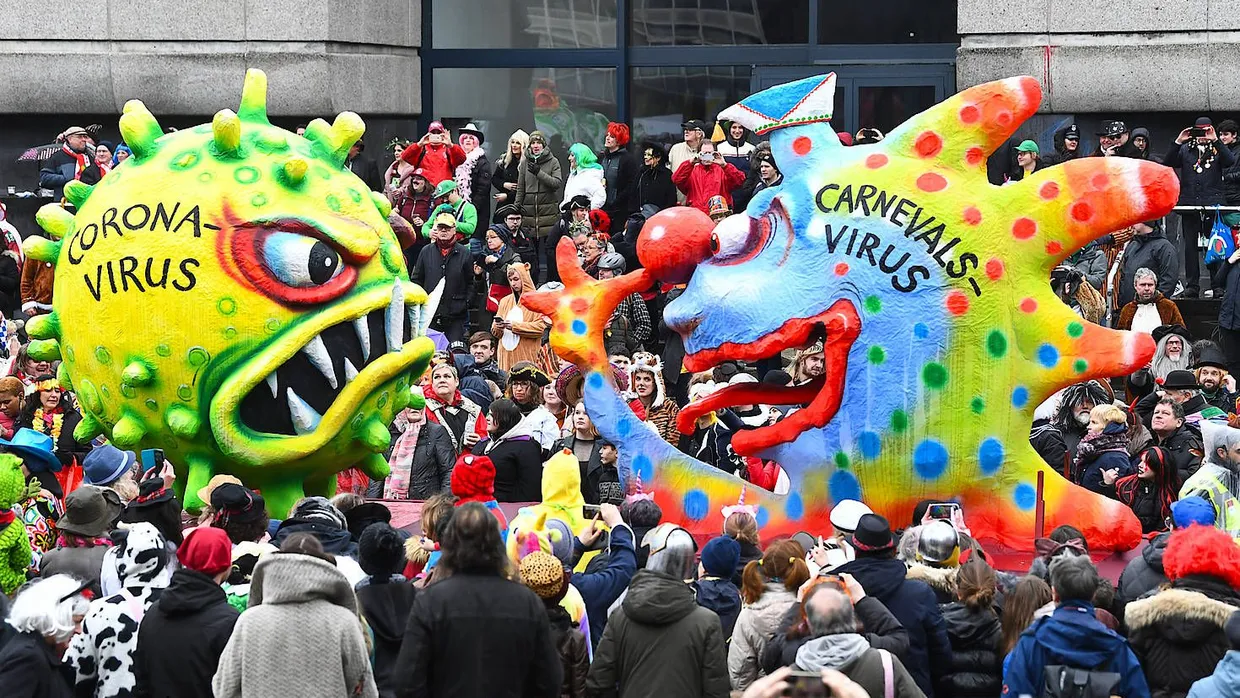 Schon im Februar spielte das Coronavirus im Düsseldorfer Karneval eine Rolle. Da ahnte noch niemand, dass bald ein Lockdown folgen würde.