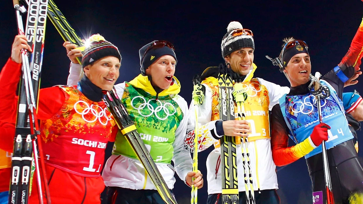 Die vier von der Silber-Staffel: Erik Lesser, Daniel Boehm, Arnd Peiffer und Simon Schempp