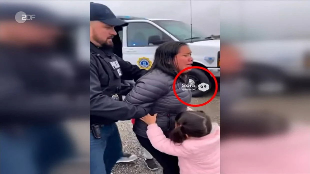 Die Aufnahme stammt von einer KI: Ausschnitt aus der fehlerhaften „heute journal“-Sendung vom vergangenen Sonntagabend.