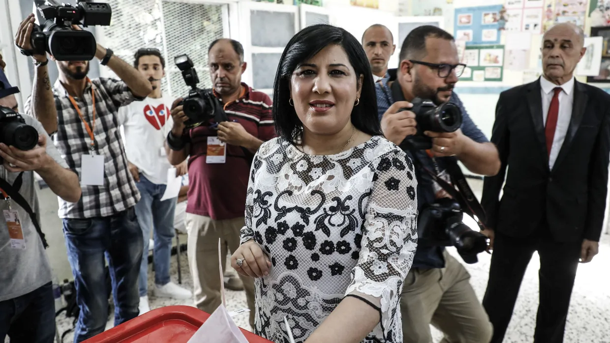 Die Oppositionspolitikerin und damalige Präsidentschaftskandidatin Abir Moussi im September 2019