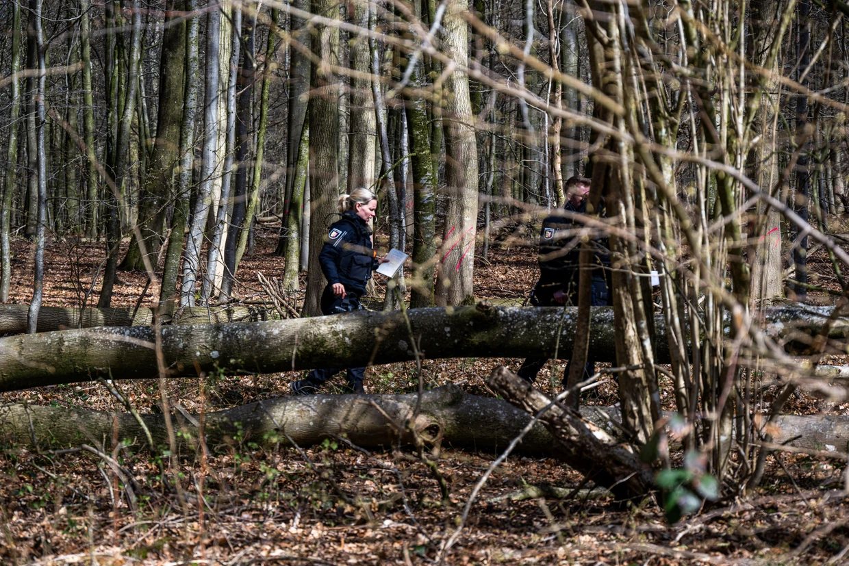 Polizisten im Einsatz: Vier Menschen waren unter dem Baum eingeklemmt worden, drei von ihnen kamen ums Leben.