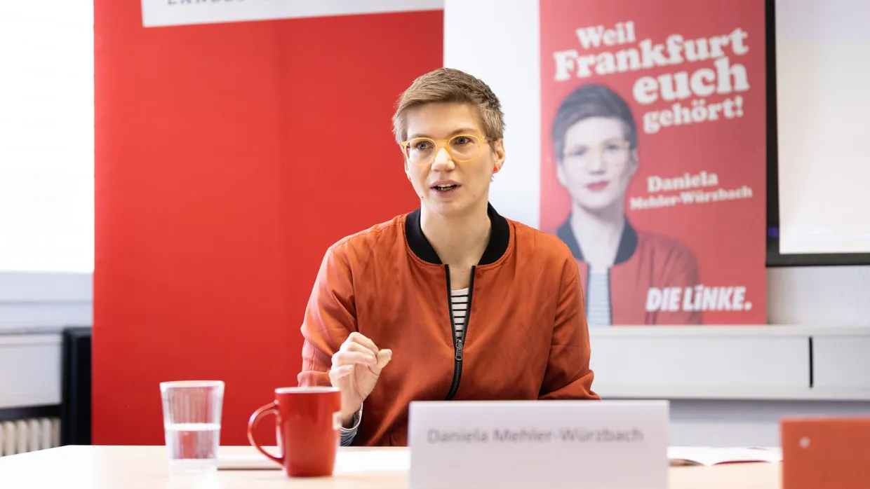 „Frankfurt gehört allen“: Die Stadtverordnete Daniela Mehler-Würzbach (Die Linke) will Oberbürgermeisterin werden.