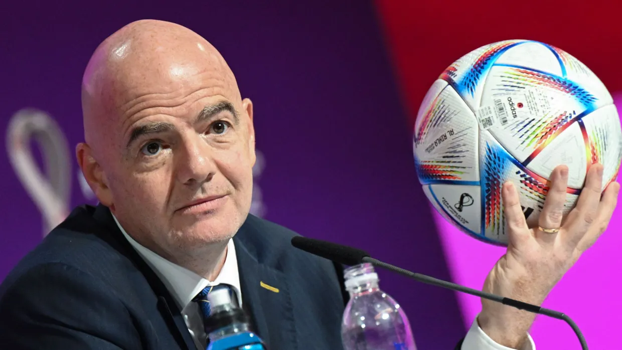 Denkwürdiger Auftritt: FIFA-Präsident Gianni Infantino am Samstag in Qatar.