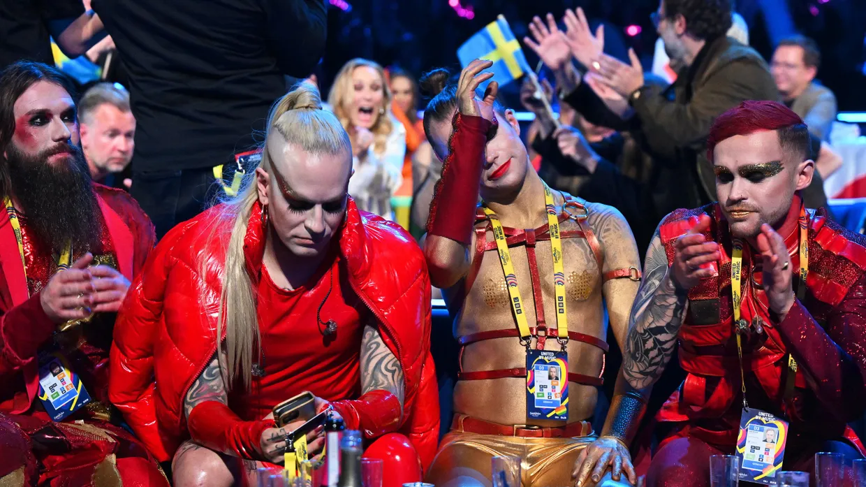 Und im Hintergrund jubeln die Schweden: Lord of the Lost beim Eurovision Song Contest