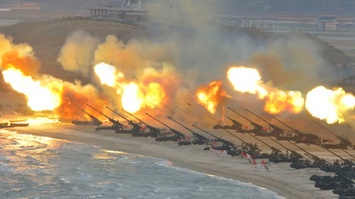 Unbekannter Ort, unbekanntes Datum: So sieht ein nordkoreanisches Artillerieschießen nach Darstellung der staatlichen Nachrichtenagentur KCNA aus