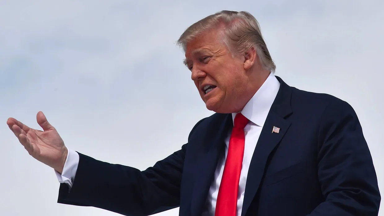 Donald Trump am Samstag auf dem Flughafen in Cleveland, Ohio