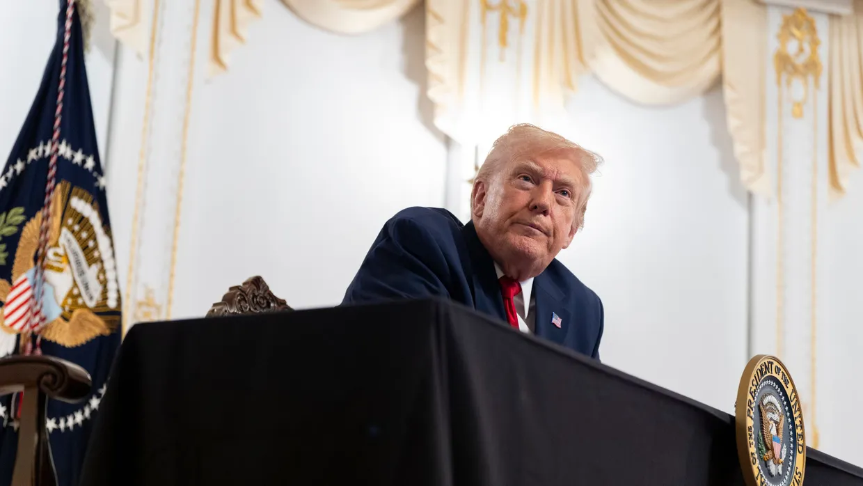 Der amerikanische Präsident Donald Trump an Thanksgiving in seinem Anwesen Mar-a-Lago in Florida