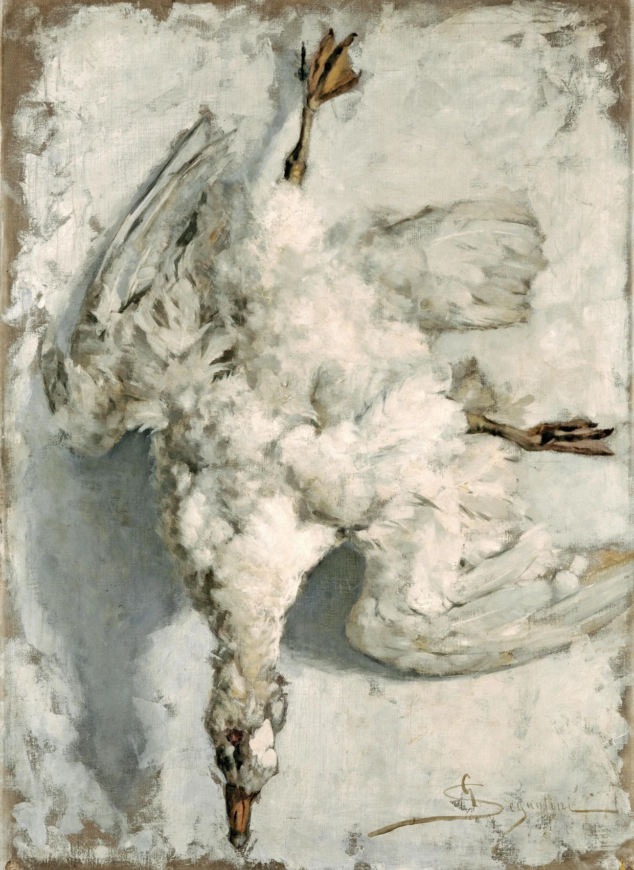 Giovanni Segantini: „Oie blanche“, um 1886, Öl auf Leinwand