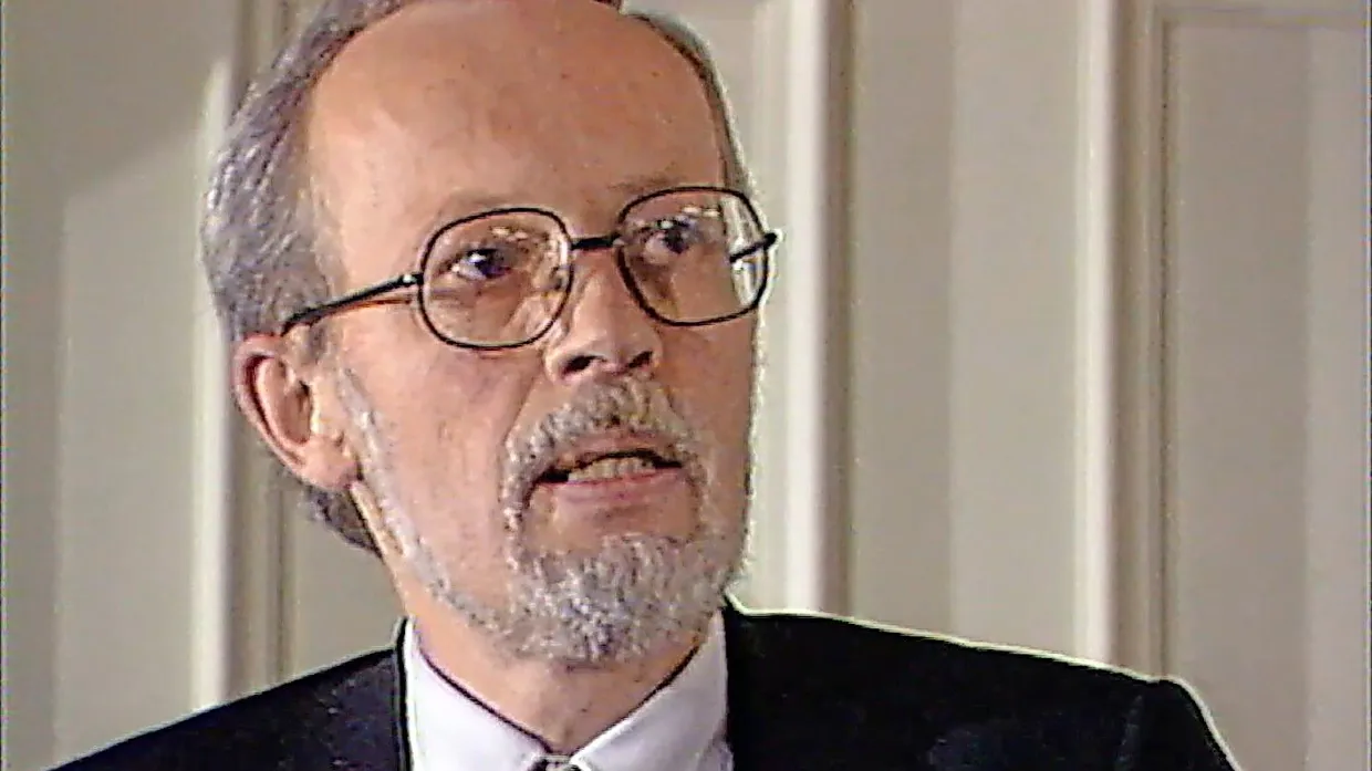 Lothar de Maizière bei der Diskussion im Französischen Dom am 9. November 1989