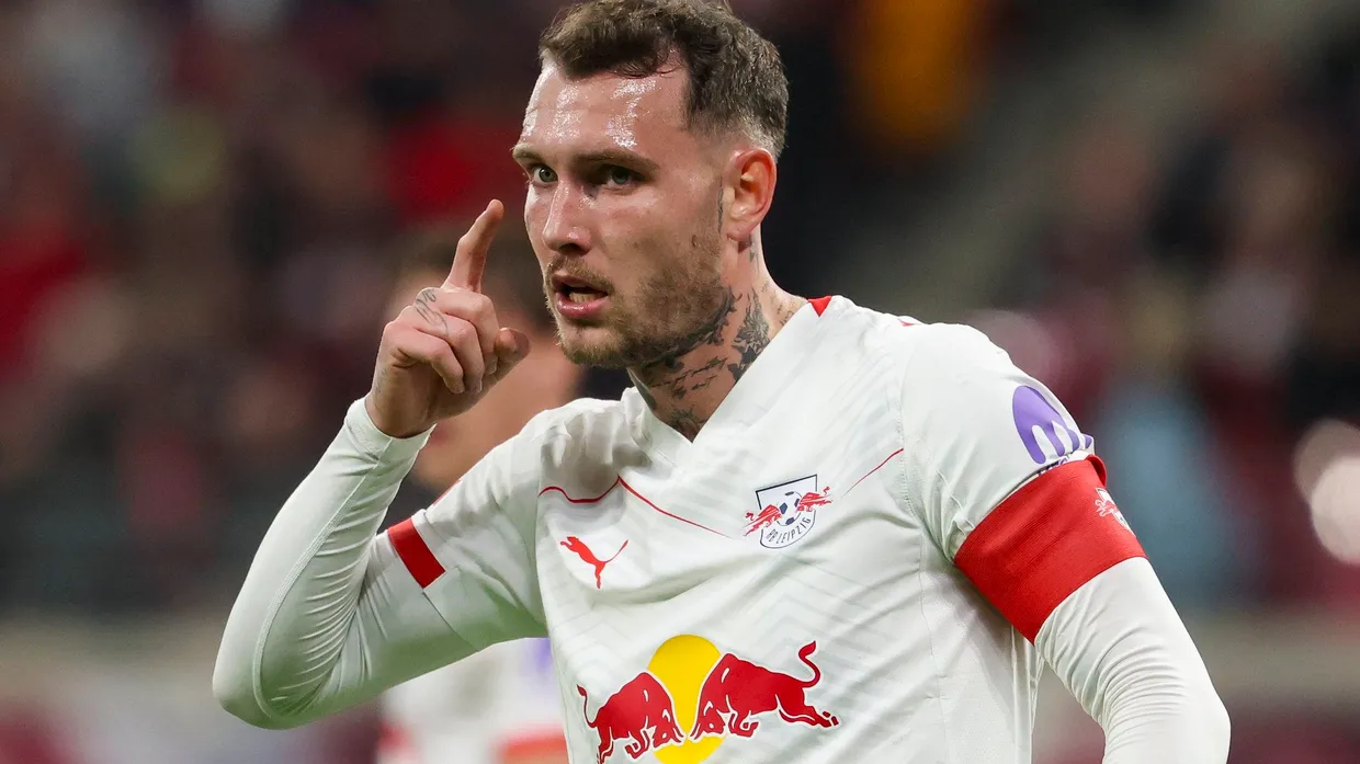 Leipzigs Kapitän David Raum kritisierte den Schiedsrichter mit harschen Worten.