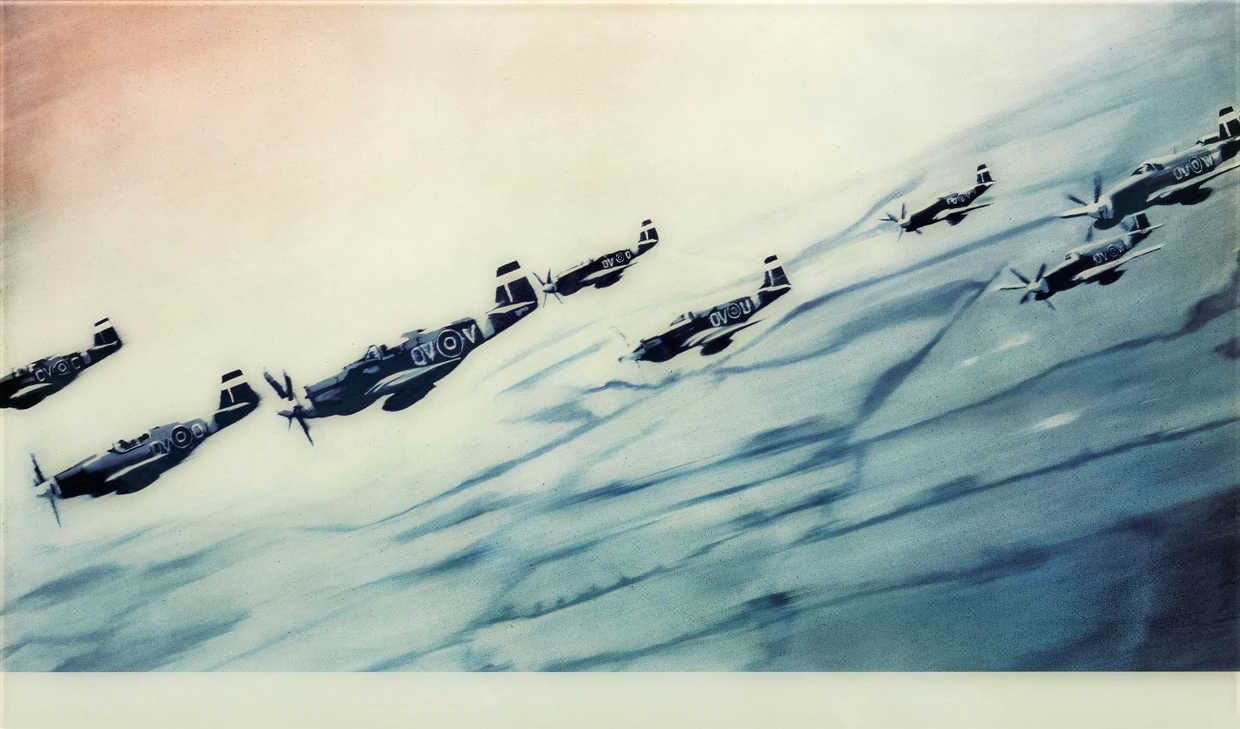 Farbfotografie hinter stark spiegelndem Glas: Gerhard Richter, „Mustangs“, 2005, Auflage von 48, Taxe 120.000 bis 180.000 Euro