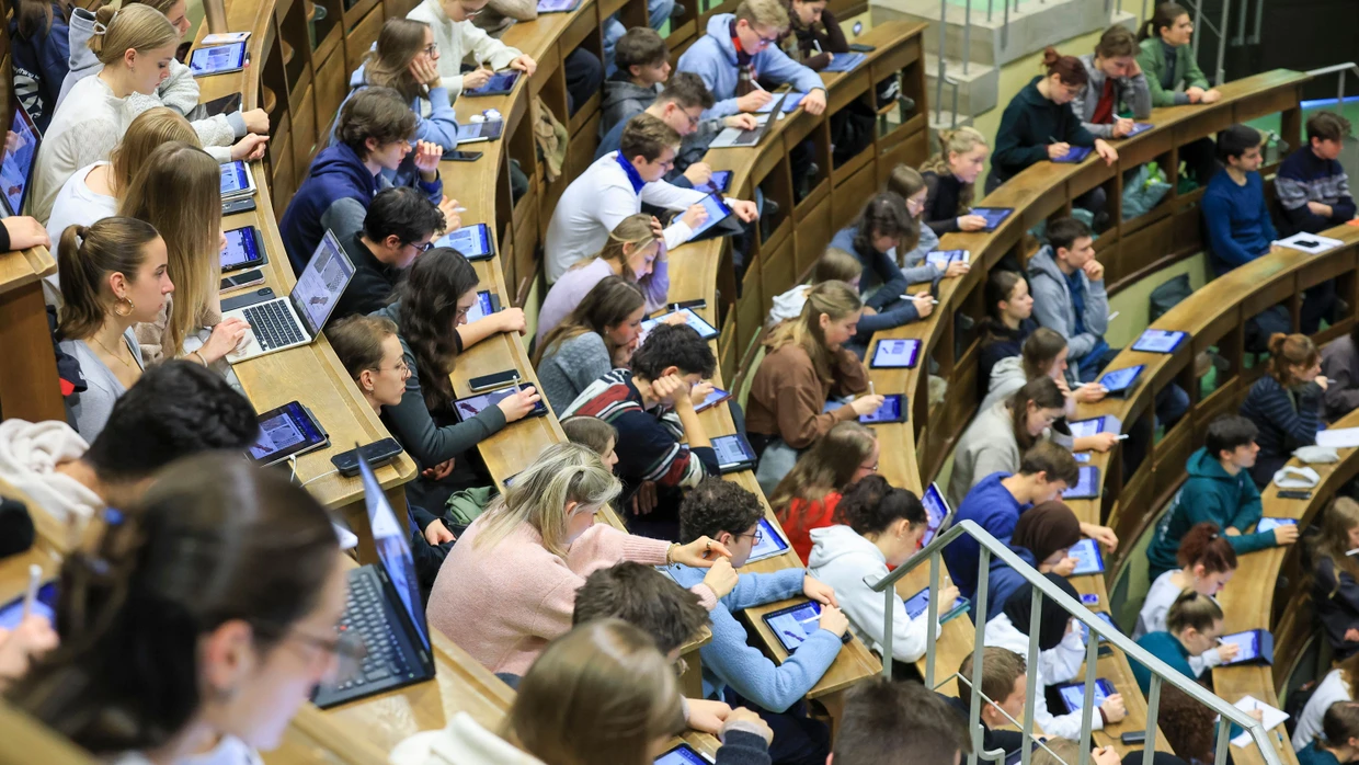 Geübt im Klausurformat: Medizinstudenten an der Universität Leipzig