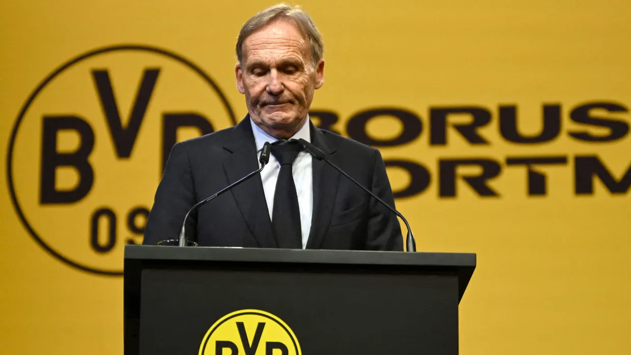 Erhielt nur 59 Prozent der Stimmen: Hans-Joachim Watzke bei der Mitgliederversammlung des Fußballklubs Borussia Dortmund