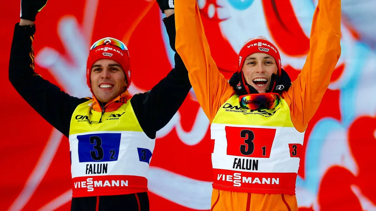 Zum Abschluss der Nordischen Ski-WM holen Johannes Rydzek (links) und Eric Frenzel Silber im Team-Sprint