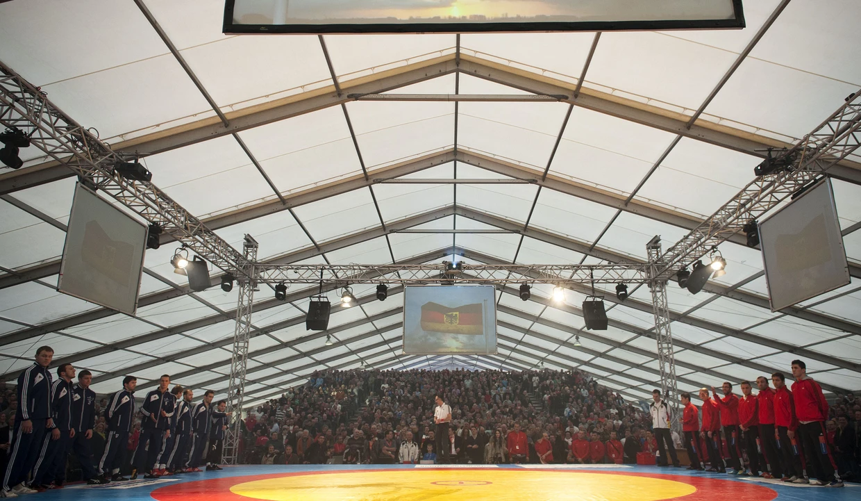 Platznot: Für Großveranstaltungen, wie dem vor einigen Jahren im Messezelt ausgetragenen Endkampf der Ringer um die Meisterschaft, fehlt eine Halle.