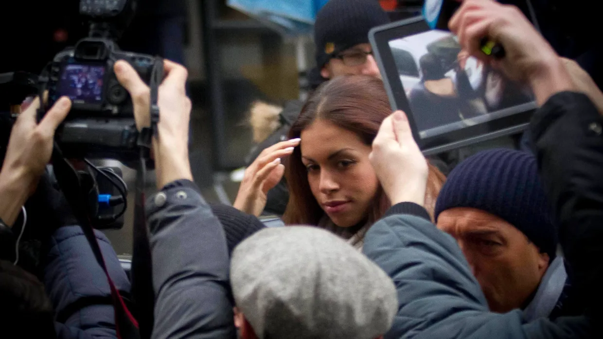 Immer noch im Zentrum des Medienrummels: Karima El Mahroug, alias „Ruby“, am Montag vor dem Mailänder Gericht