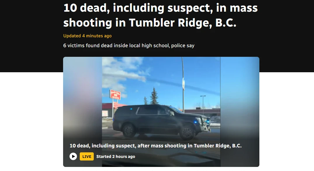 Der kanadische Sender CBC berichtet über den Vorfall. (Screenshot)