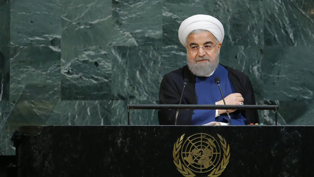 Der iranische Präsident Hassan Ruhani am Mittwoch vor den Vereinten Nationen