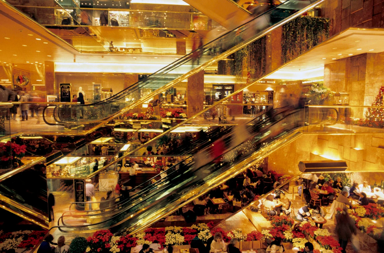 Die Lobby des Trump Towers in New York in den späten Achtzigerjahren