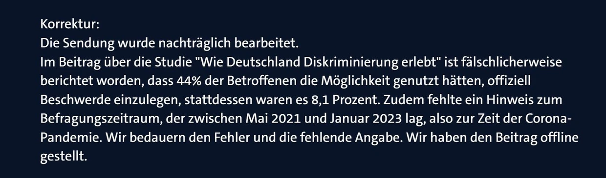 Die Korrektur der „Tagesschau“.