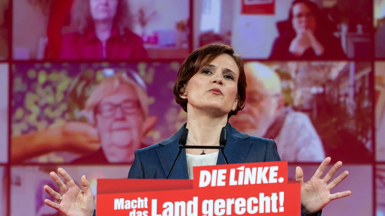 Katja Kipping auf dem Parteitag der Linken am Freitag